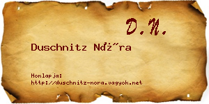 Duschnitz Nóra névjegykártya